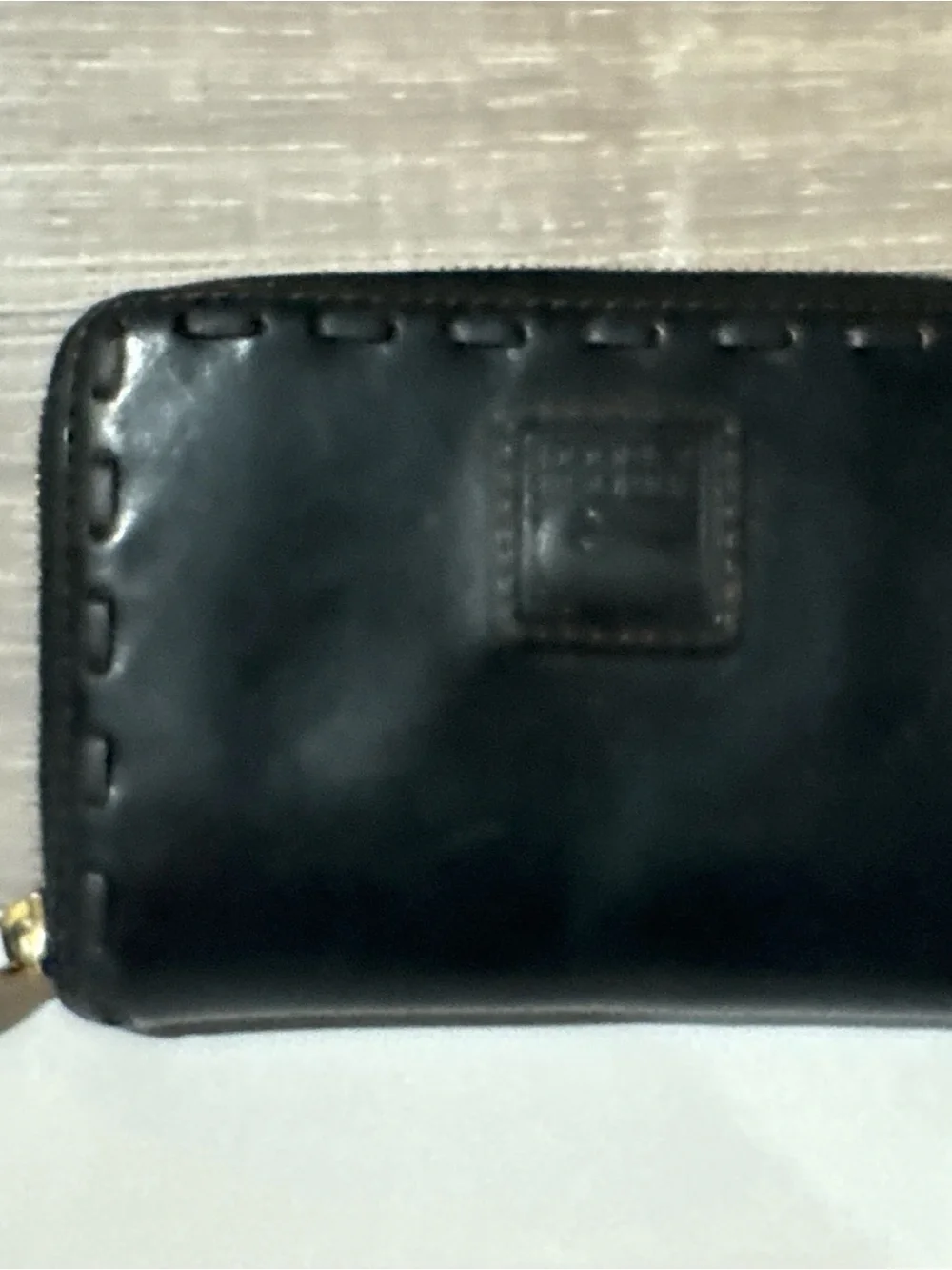 Dooney & Bourke Black Leather Logo Patch Wallet